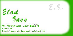 elod vass business card